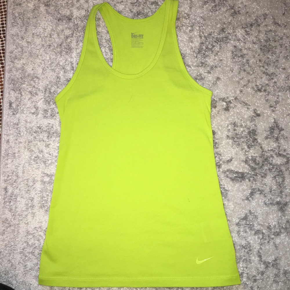 Nike dri fit lime green racerback tank top
